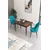 Hanah Home trpezarijski set Nil, sto i 2 stolice, ploča u dekoru drveta Baroque, tirkizna tkanina Babyface