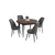 Hanah Home trpezarijski set Kea, sto i 4 stolice, ploča u dekoru drveta Baroque, antracit tkanina Babyface