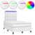 Krevet box spring s madracem LED bijeli 120x200 cm umjetna koža