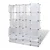 Vidaxl Modularna omara z 18 predelki bela 37x146x180,5 cm