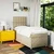 VIDAXL Box spring postelja z vzmetnico krem 90x200 cm blago