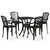 5-dijelni bistro set od lijevanog aluminija crni