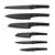 Klarstein Kissaki, 7-djelni set noževa, magnetski stalak, neprijanjajuća površina, vvaloviti oblik, crna boja