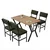HANAH HOME Set Trpezarijski sto i 4 stolice Dubai Green Walnut