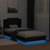 Okvir kreveta s uzglavljem i LED svjetlima crni 100 x 200 cm