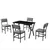 HANAH HOME Set Trpezarijski sto i 4 stolice Dubai Grey Black