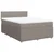 Vidaxl Box spring postelja z vzmetnico taupe 140x200 cm blago