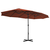 Vanjski suncobran s aluminijskim stupom 460 x 270 cm terakota