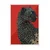 WallXpert uramljena slika 115272, crni leopard na crvenoj pozadini, 30 x 40 cm, beli ram
