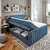Carryhome BOXSPRING POSTELJA 180 cm  x 200 cm , tekstil modra