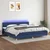 vidaXL Box spring postelja z vzmetnico LED modra 200x200 cm blago