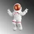 Wallity Zidna dekoracija Peace Sign Astronaut-3, 35cmx47cmx10cm, Bela