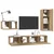 Set TV komoda Zidne 4 pcs Umjetnički hrast Konstruirano drvo