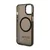 Guess Maska za iPhone 14 Plus Gold Outline Translucent Black MagSafe