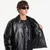 Bomber MISBHV Faux Leather Puffer Bomber Jacket UNISEX Black L