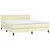 Vidaxl Box spring postelja z vzmetnico LED krem 160x200cm umetno usnje