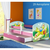 Drveni dječji krevet 140×70 s bočnom stranicom i dodatnom ladicom na izvlačenje - rozi - 09