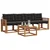 Set vanjskih sofa 5 kom. Prirodna i crna