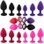 Silikonski analni butt plug sa kristalom - set (S,M,L veličina) LJUBIČASTI