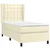 Vidaxl Box spring postelja z vzmetnico krem 90x200 cm umetno usnje