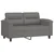3-dijelni set sofa s jastucima tamnosivi od mikrovlakana