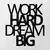 Wallity Zidna dekoracija Work Hard Dream Big Metal Decor, 65 x 70 cm, Crna