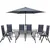 Set rio 8 kom, sto+6 stolica+ suncobran