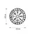 Wallity Zidna dekoracija Vegvisir 6, 62 x 62 cm, Crna