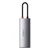 BASEUS 5-v-1 večfunkcijski USB-C PD 100 W HDMI 4K 3x USB 3.2, siv