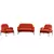 Atelier del Sofa Set garniture za dnevnu sobu, 3 komada Aster, Crvena