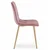 BE Stol LIBRA - roza žamet/noge v barvi lesa x 4
