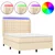 Vidaxl Box spring postelja z vzmetnico LED krem 140x190 cm blago