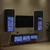 TV zidne jedinice Zidne 5 pcs Crni hrast Konstruirano drvo