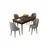 Hanah Home trpezarijski set Rut, sto na razvlačenje i 4 stolice, ploča u dekoru drveta Baroque, siva tkanina Babyface