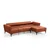 Atelier del Sofa Ugaona garnitura Hamlet 95x43x230cm Bronzana