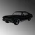 Wallity Zidna dekoracija Chevrolet Nova 1972 Classic Sedan, 60 x 27 cm, Crna
