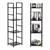 MODERNHOME Drvena polica sa metalnim LOFT okvirom, 4 nivoa, crna