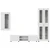 Set TV komoda s ladicama FLORIN 3 pcs Bijelo Konstruirano drvo