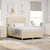 LED Box Spring Krevet s madracem Krema 140 x 190 cm tkanina