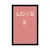 Plakat psiček z napisom Love v rožnati izvedbi - 20x30 silver