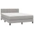 Vidaxl Box spring postelja z vzmetnico LED sv. siva 140x200 cm blago