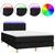 Krevet box spring s madracem LED crni 120 x 190 cm od tkanine