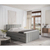 Svetlo siva boxspring postelja s prostorom za shranjevanje 200x200 cm Ruby – Maison de Reve