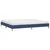 Vidaxl Posteljni okvir brez vzmetnice moder 200x200 cm blago