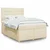 Vidaxl Box spring postelja z vzmetnico krem 160x200 cm blago