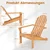 Costway Set 2 vrtnih stolov Adirondack naravni zaključek