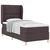 vidaXL vidaXL Box Spring postelja z vzmetnico temno rjava 100x200 cm tkanina, (22052333)