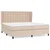 Greatstore Box spring postelja z vzmetnico kapučino 200x200 cm um. usnje