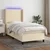 Vidaxl Box spring postelja z vzmetnico LED krem 90x190 cm blago