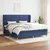 Vidaxl Box spring postelja z vzmetnico modra 200x200 cm blago